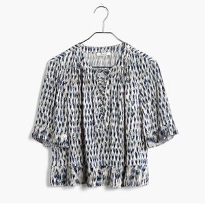 Madewell Sunpleat Lace-Up Top
